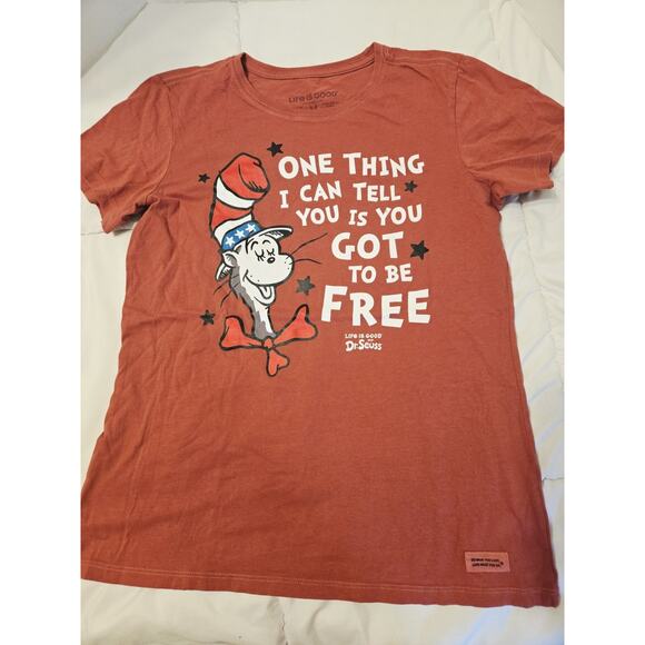 Life Is Good Crusher Tee M Mens One Thing I Can Tell You, Dr. Seuss T-Shirt Red - Picture 2 of 9